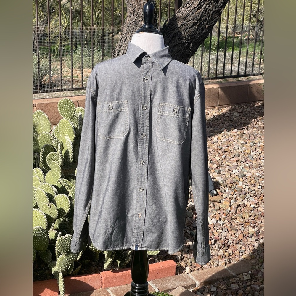 WEATHERPROOF - Men's Casual Gray Button-Down Shirt